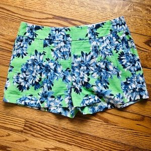 J.Crew women’s shorts pleated front Sz 6 blue green classic preppy Sophia picnic